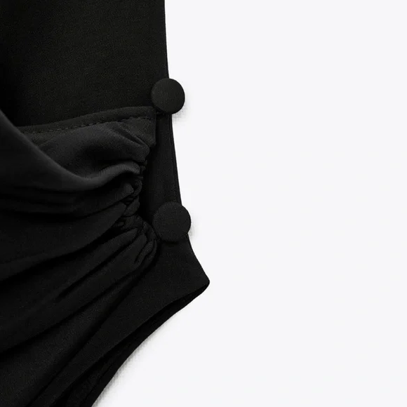 Zara NWT V-neck Black Spaghetti Strap Bodysuit - Picture 8 of 10